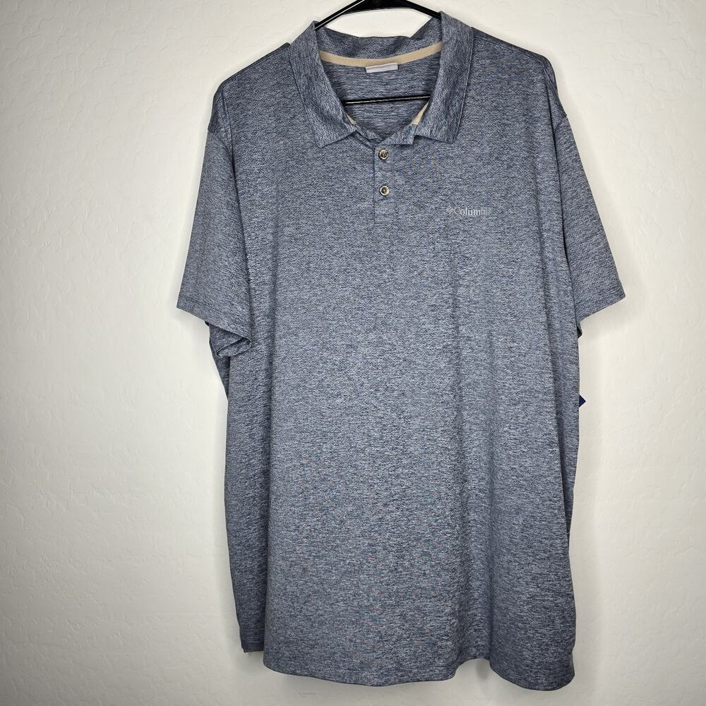 Columbia Omni-Wick Performance Polo Shirt Men’s Size XXL Gray Stretch